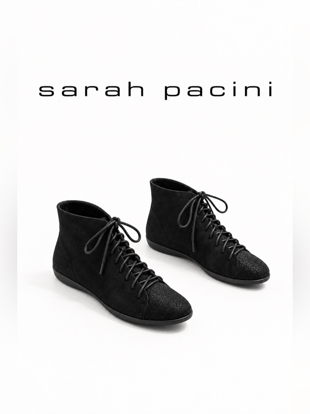 Sarah Pacini 🏛️ - Black metallic sneaker bootie